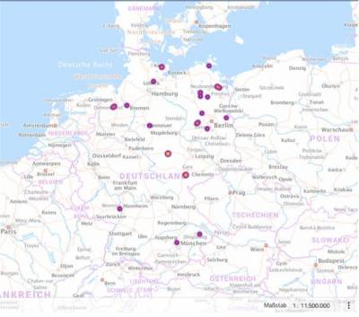 Abb.1: Nachweise von HPAI in Deutschland im Oktober 2025, Stand 22.10.2025, Quelle: tsis.fli.de