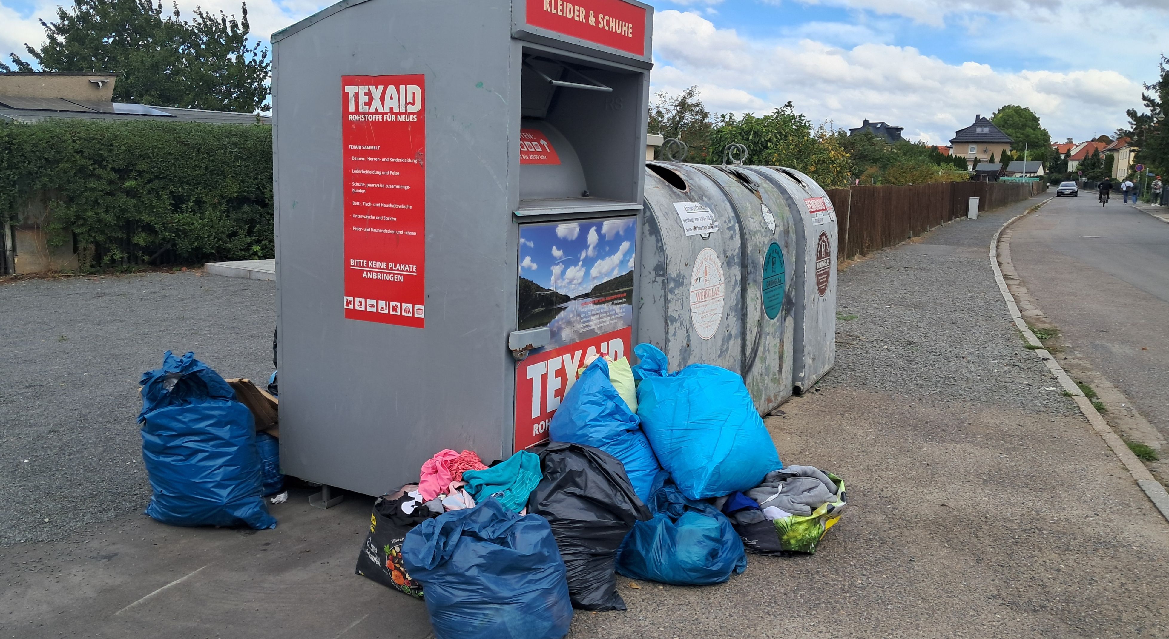 Von den im Januar noch 31 stehen mittlerweile nur noch neun Altkleidercontainer in Brandis und den Ortsteilen.